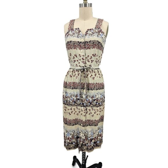 Vtg Krist Gudnason Summer Dress Womens S? Floral Button Front - Picture 1 of 6